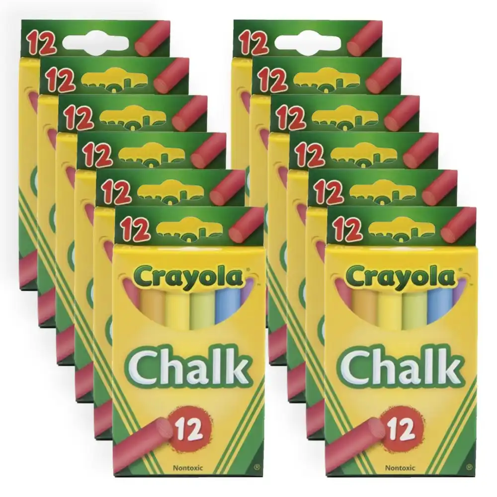 144pc Crayola Kids/Childrens Creative Blackboard Colouring Draw Chalk Set 36m+