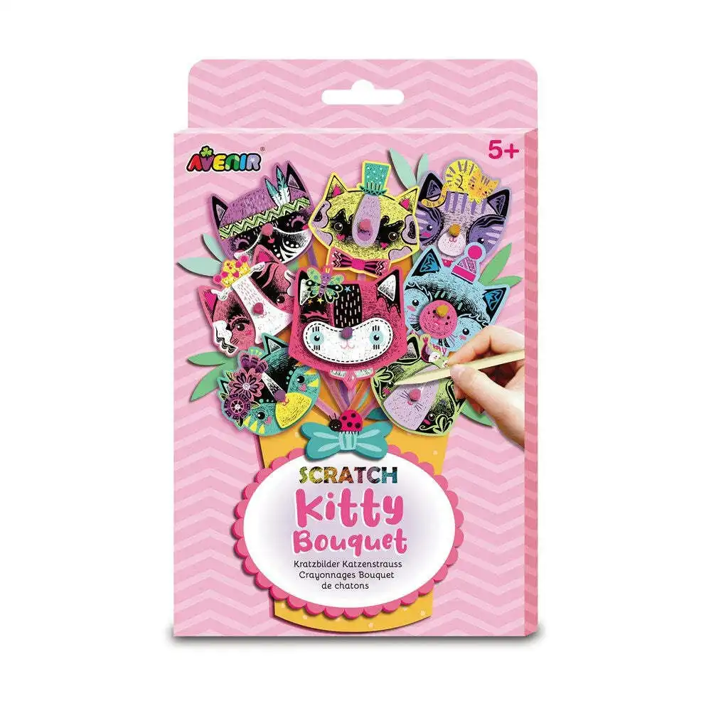 Avenir Scratch Kitty Bouquet Creative Art/Craft Kids/Toddler Activity Kit 5y+