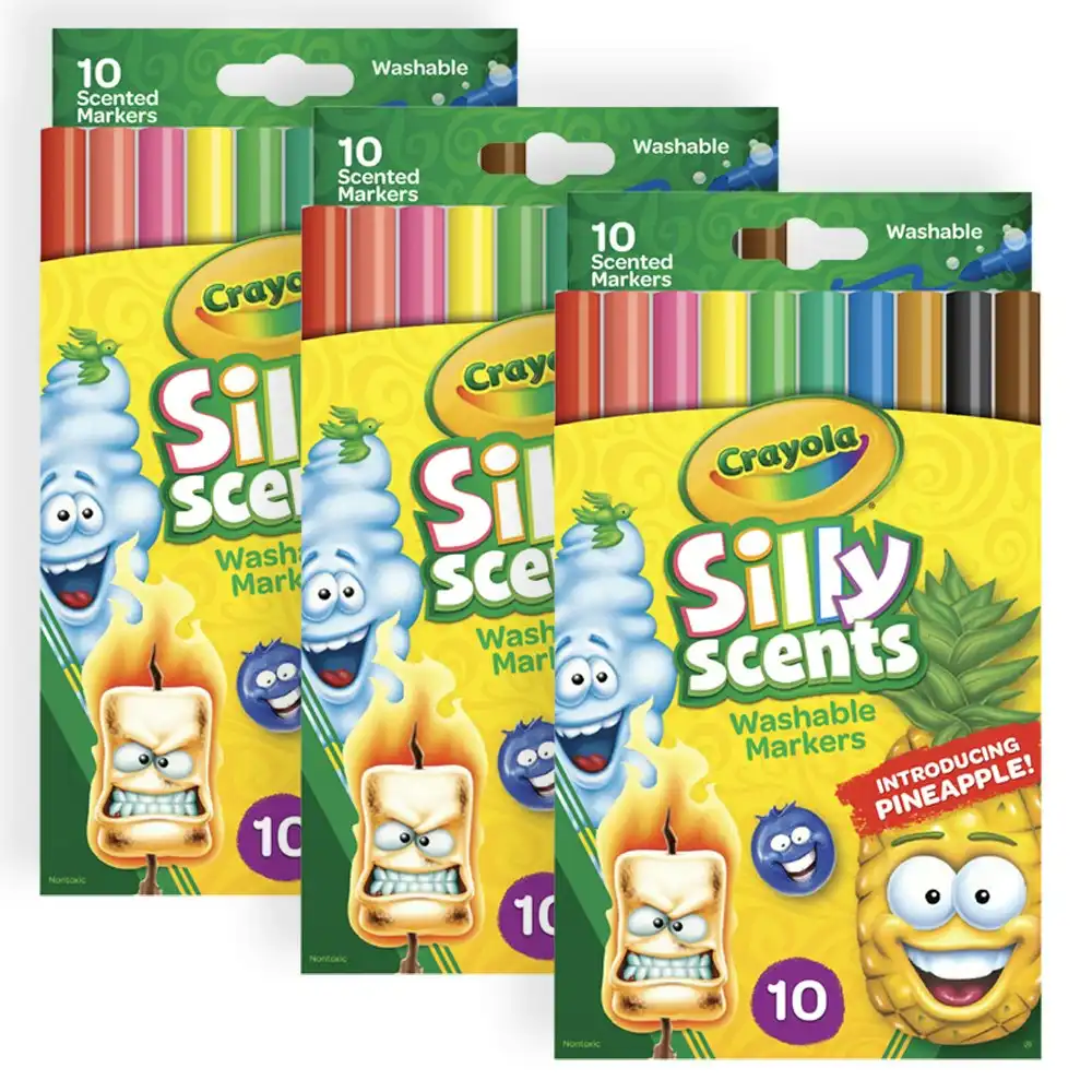 30pc Crayola Kids/Childrens Creative Silly Scents Slim Colouring Markers 36m+