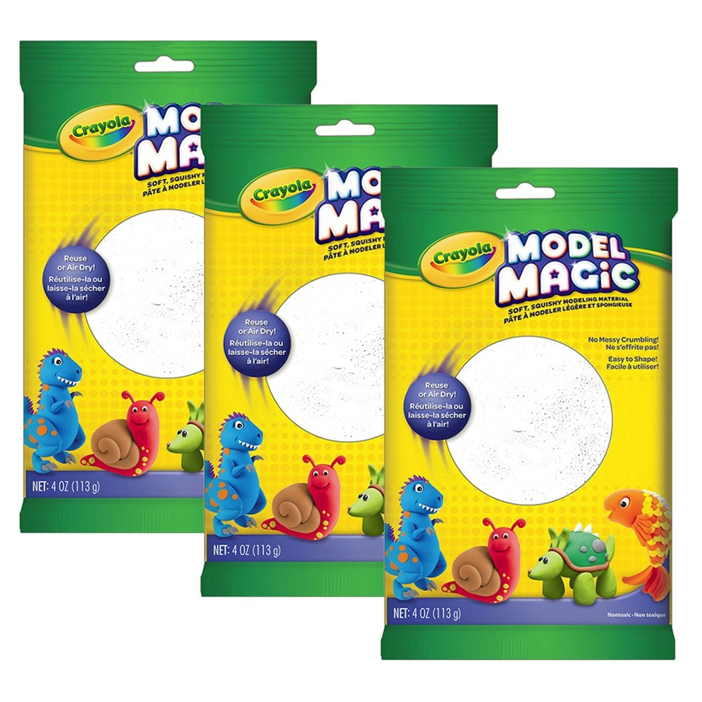 3x Crayola Childrens Creative Model/Modeling Magic Squishy 113gms White 36m+