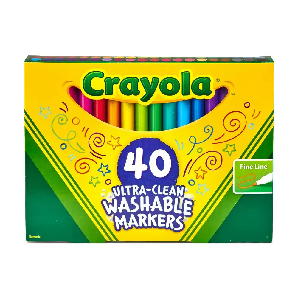 40pc Crayola Kids/Childrens Creative Fineline Ultraclean Washable Markers 36m+