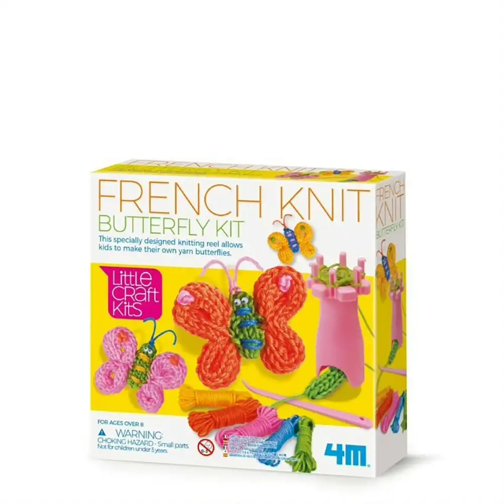 4M Little Craft Spool French Knit Butterflies Kit Kids DIY Activity Toy 5y+