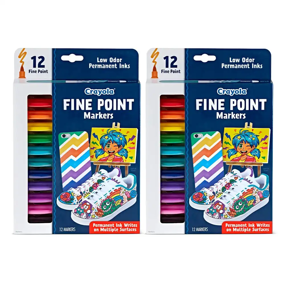 24pc Crayola Kids/Childrens Creative Permanent Fine Point Drawing Markers 96m+