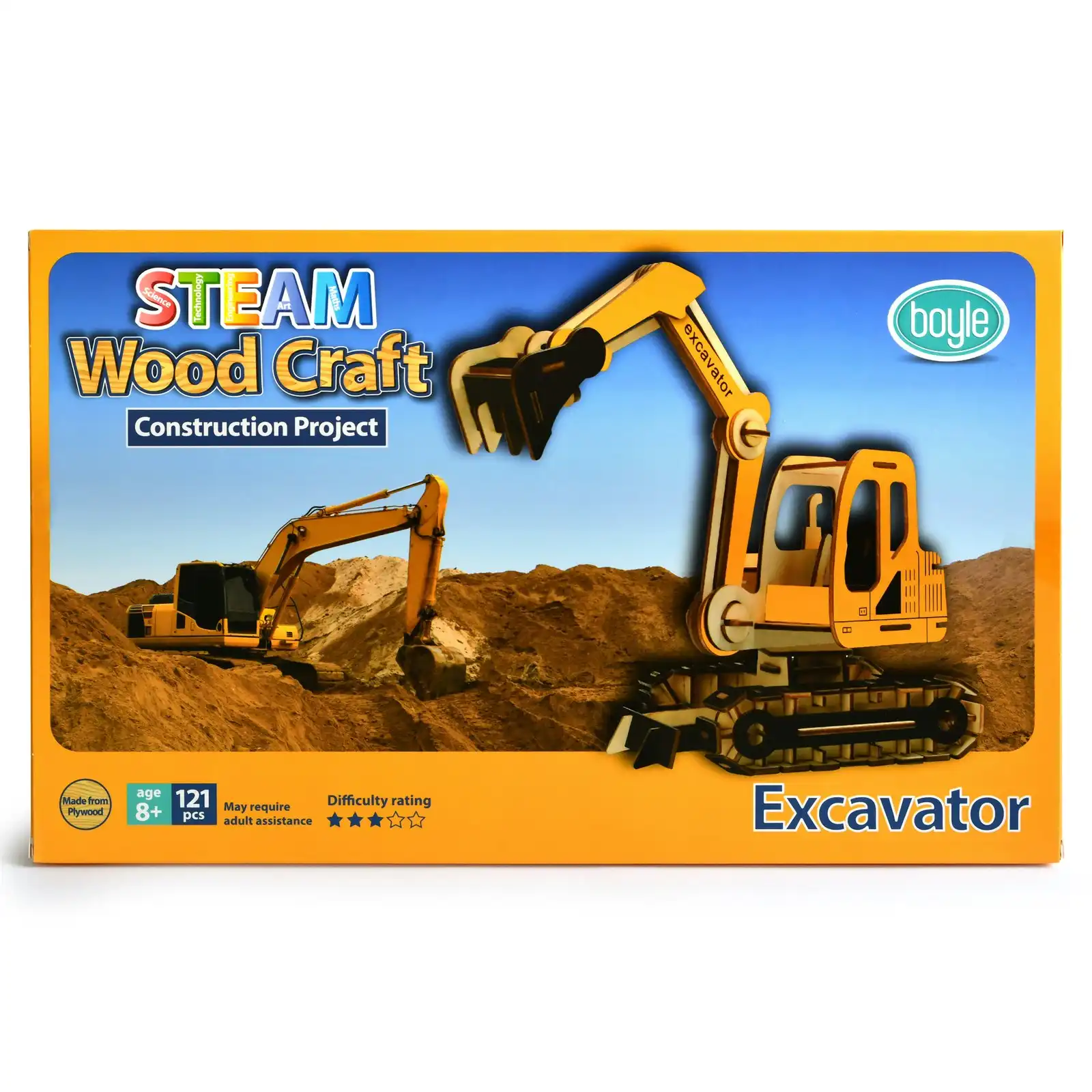 121pc STEAM Wooden DIY Puzzle Art/Craft Project Excavator Kids/Children Toy 8y+
