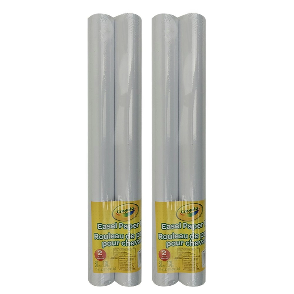 2x Crayola Kids/Childrens Creative Easel Drawing Refill White Paper Rolls 36m+