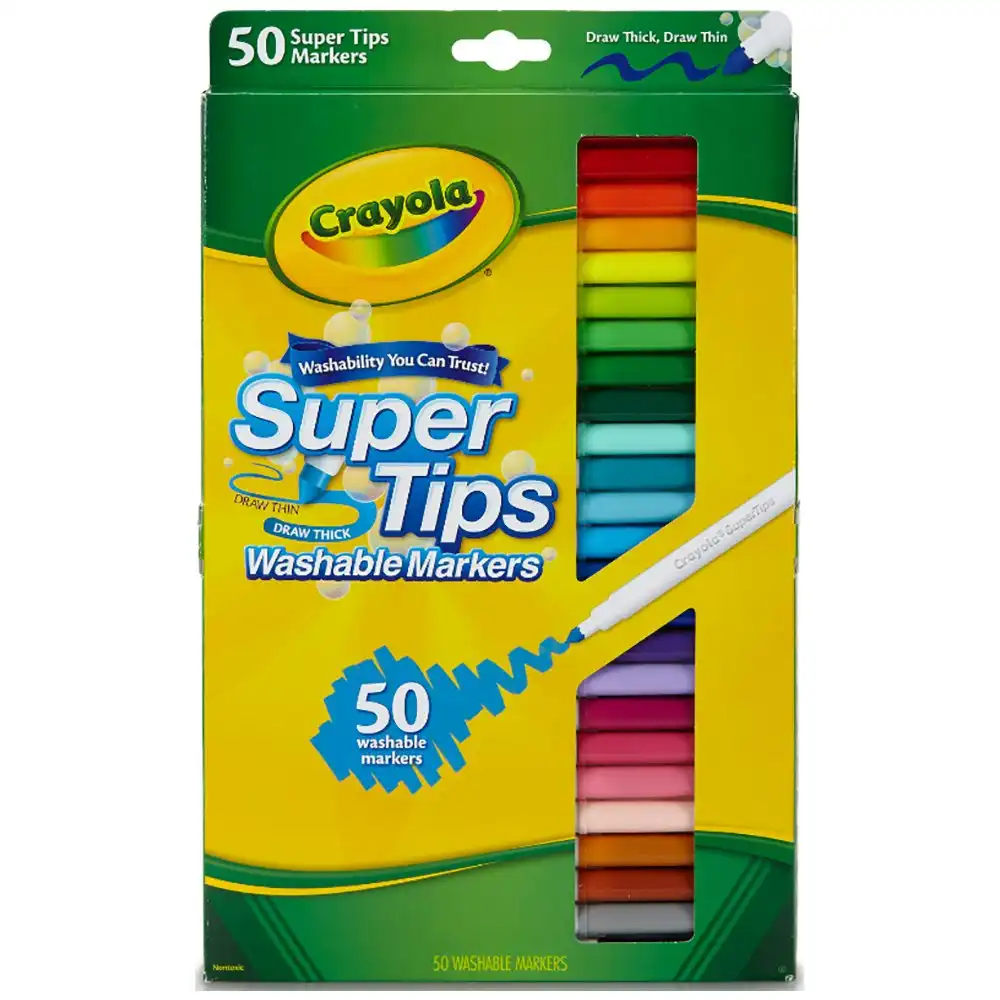 50pc Crayola Supertip Washable Markers Kids/Children Art/Craft Drawing Pens 3y+