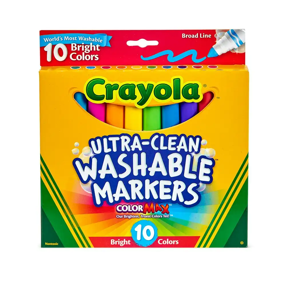 10pc Crayola Kids/Childrens Creative Ultra Clean Bright Washable Markers 36m+