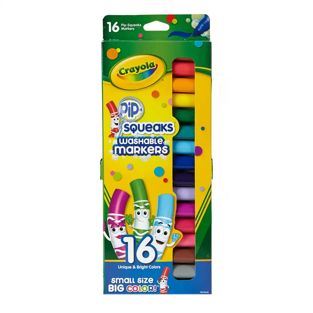 16pc Crayola Kids/Childrens Creative Pipsqueaks Washable Colouring Markers 36m+