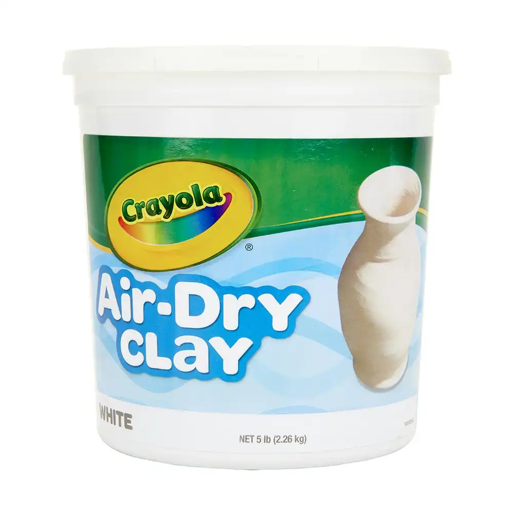 Crayola Kids/Childrens Creative Modelling Air Dry Clay White 2.26kg Bucket 36m+