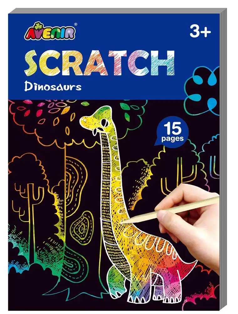 Avenir Mini Scratch Book Dinosaurs Kids/Children Art Draw Activity Fun Toy 3y+
