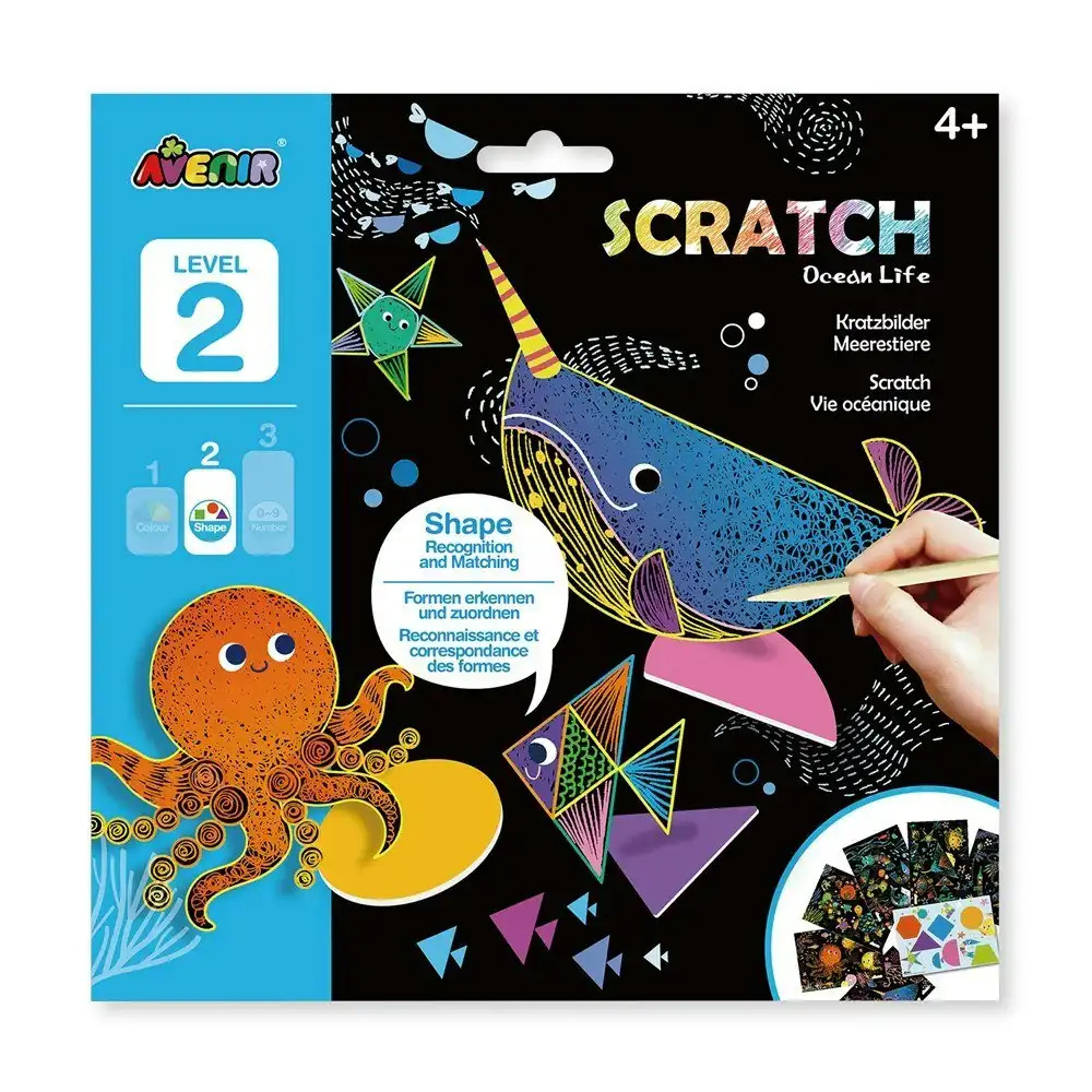 Avenir Scratch Ocean Life Art/Craft Activity Fun Colour Kids/Children Toy 4y+