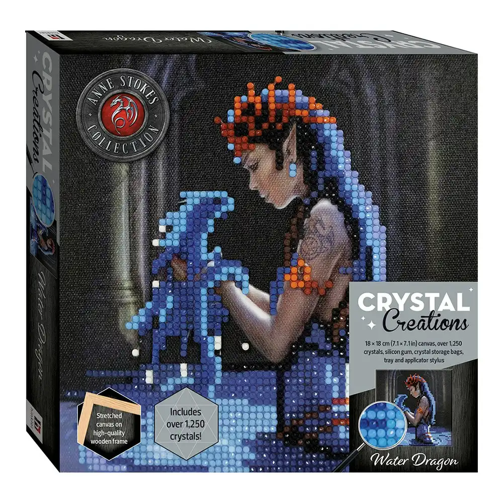 Art Maker Crystal Creations Canvas Anne Stokes: Water Dragon Kit Craft 14y+