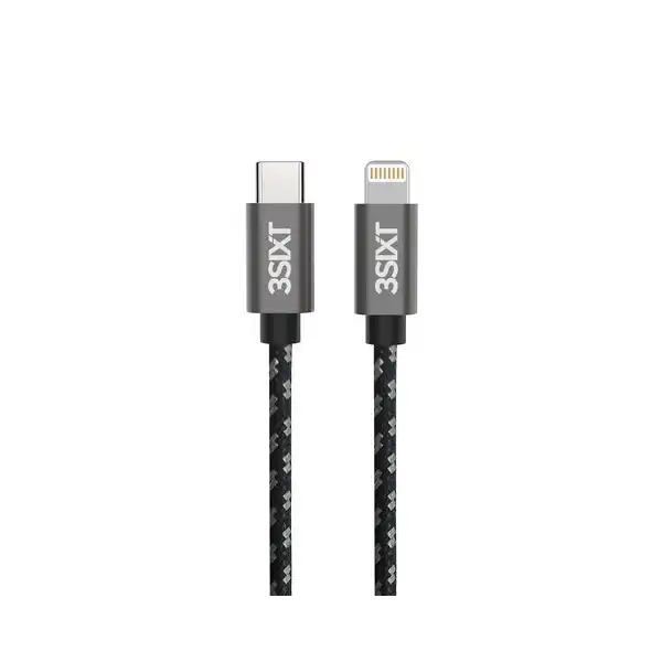 3sixT 30cm USB-C to Lightning MFI-Certified Cable Charging For Apple iPhone BLK