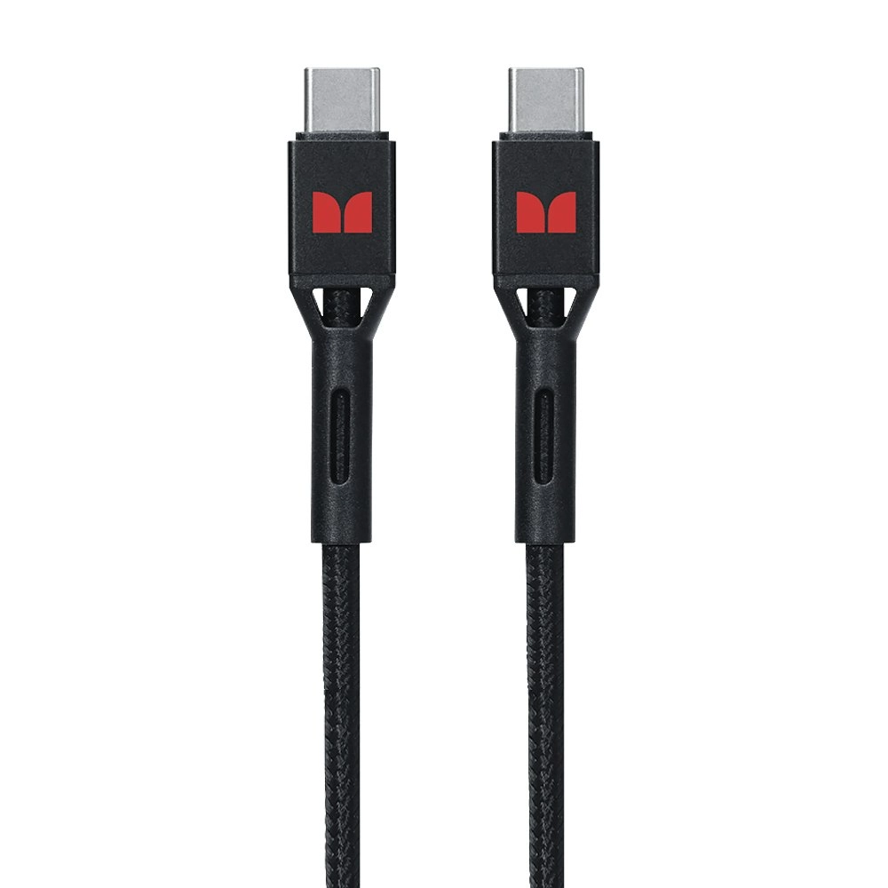 Monster Braided Tough 1.2M USB-C to USB-C Charging/Sync Phone Power Cable Black