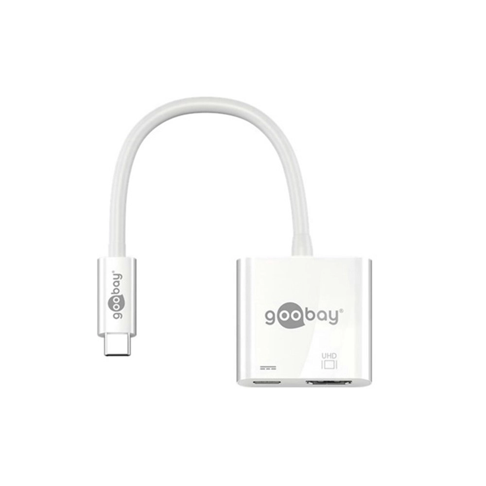 Goobay USB-C to HDMI Adapter 4k 60Hz 3A/60W Cable For Laptop/Computer White