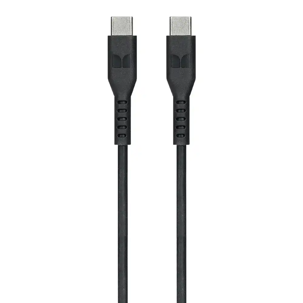 Monster TPE 2M USB-C to USB-C Android Phone Charging/Sync Power/Data Cable Black