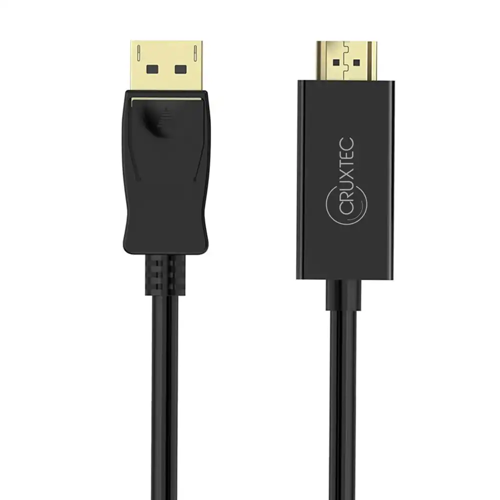 Cruxtec Displayport Male to HDMI 2.0 Male PVC Cable 3m Digital 4K 30Hz Black