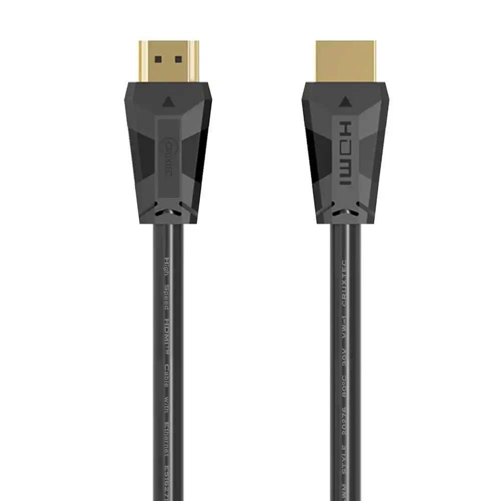 Cruxtec 5m Premium High Speed HDMI 2.0 18Gbps 4K 60Hz Cable w/ Ethernet Black