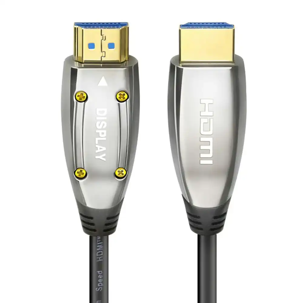 Cruxtec HDMI 2.1 8K Ultra-HD Active Optical Fiber Male Cable 30m 48Gbps Silver