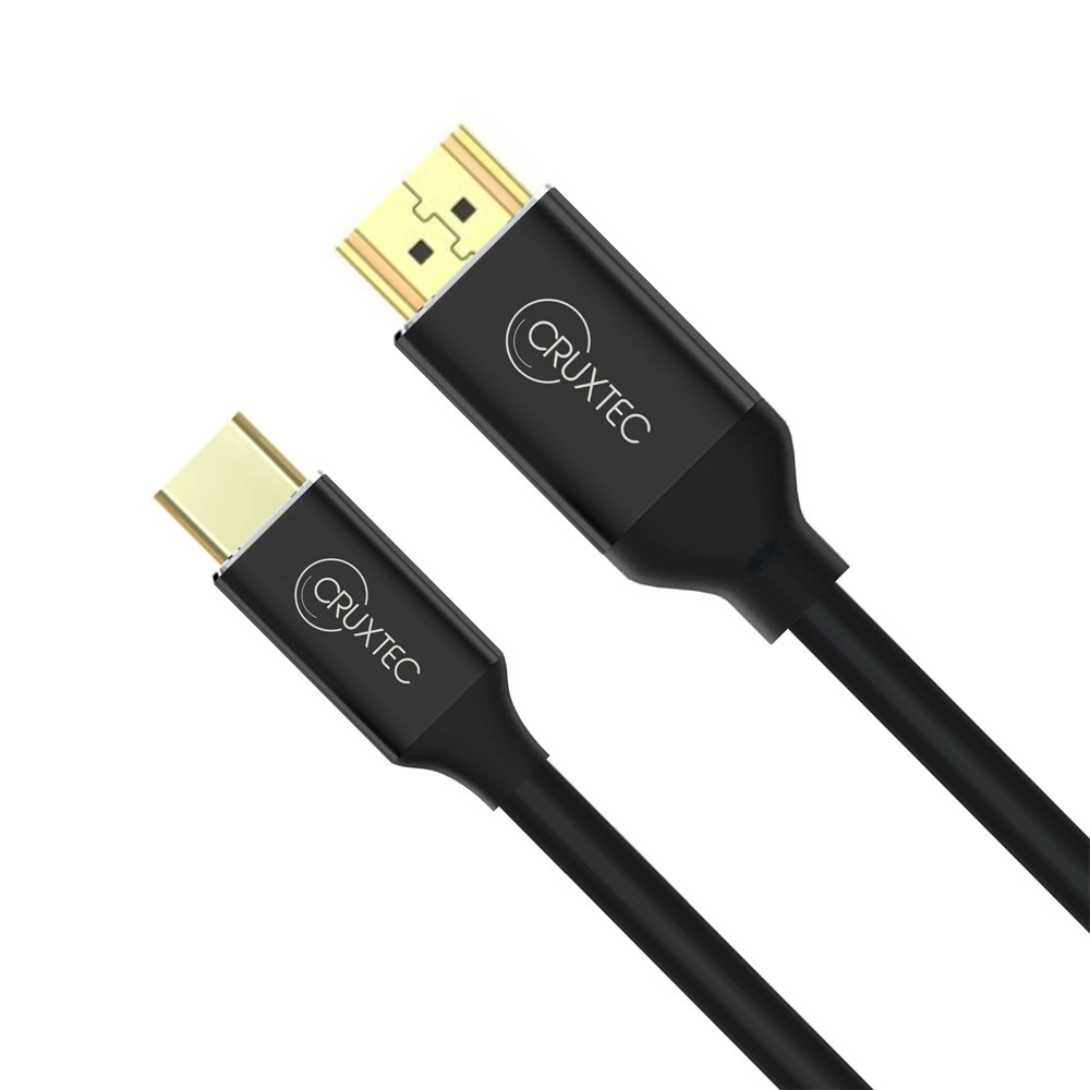 Cruxtec CH8K-02-BK Black USB-C Male To HDMI Male Cable 8K 2m Gold Plated