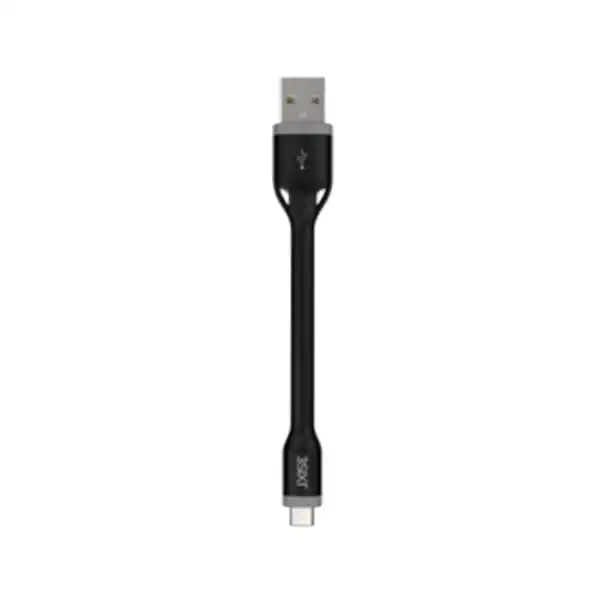 3sixT Clip & Sync 10cm USB-A to USB-C Cable Cord Connector For Smartphones Black