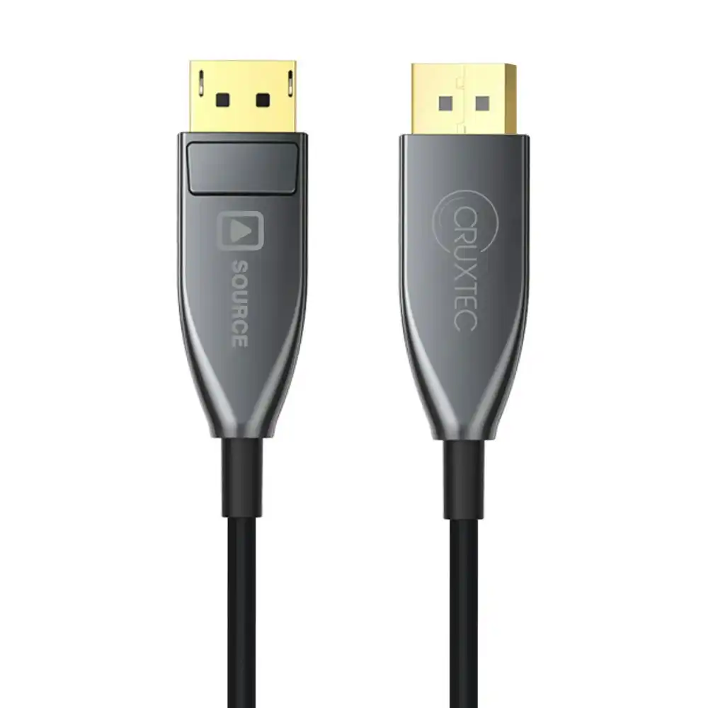 Cruxtec DisplayPort 1.4 8K Active Optical fiber Male Cable 50m 32.4Gbps Black