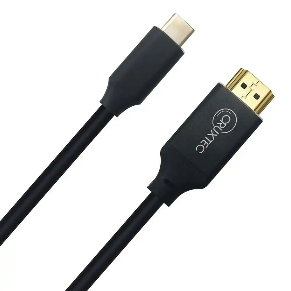 Cruxtec 1m USB-C Male to HDMI 2.0 Male 4K/60Hz Video Adapter Cable/Cord Black