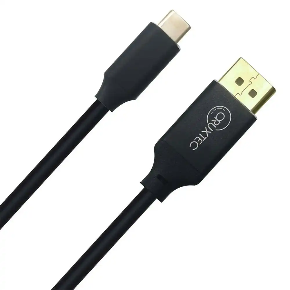 Cruxtec 1m USB-C Male to DisplayPort 1.2 Male 4K/60Hz Video Adapter Cable Black