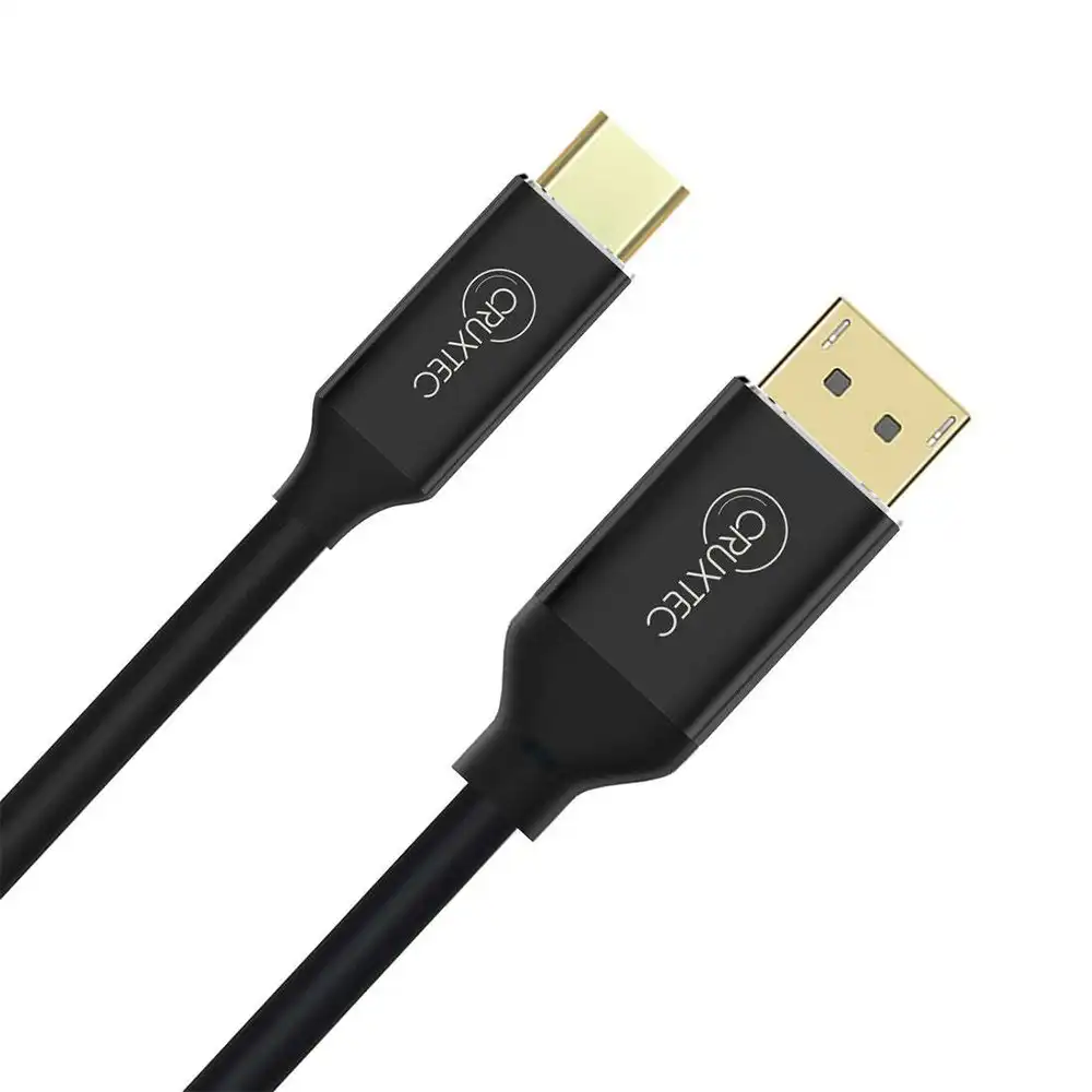 Cruxtec 4K/120Hz USB Type-C Male to Displayport V1.4 Male 1m Cable 8K/60Hz Black