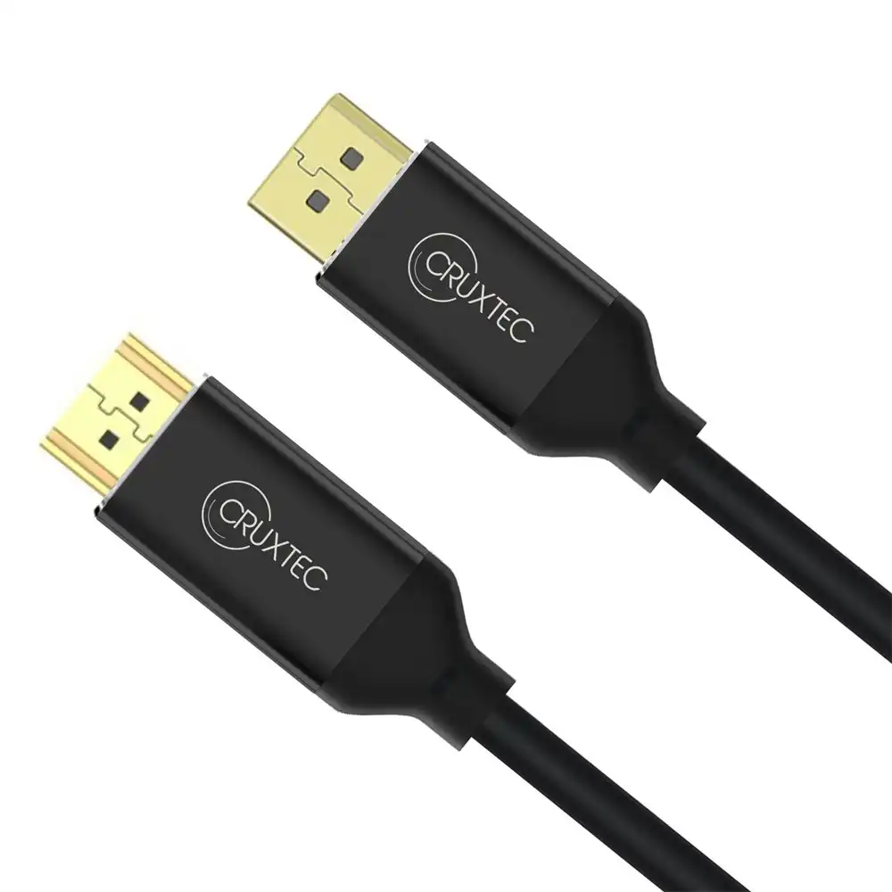 Cruxtec DH8K60H-02-BK Black Displayport Male To Male HDMI Cable 2m Gold Plated