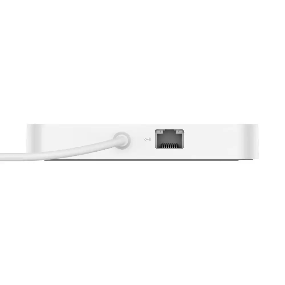 Belkin USB-C 6-In-1 USB-A/MicroSD/Ethernet Multiport Hub Adapter w/Mount White