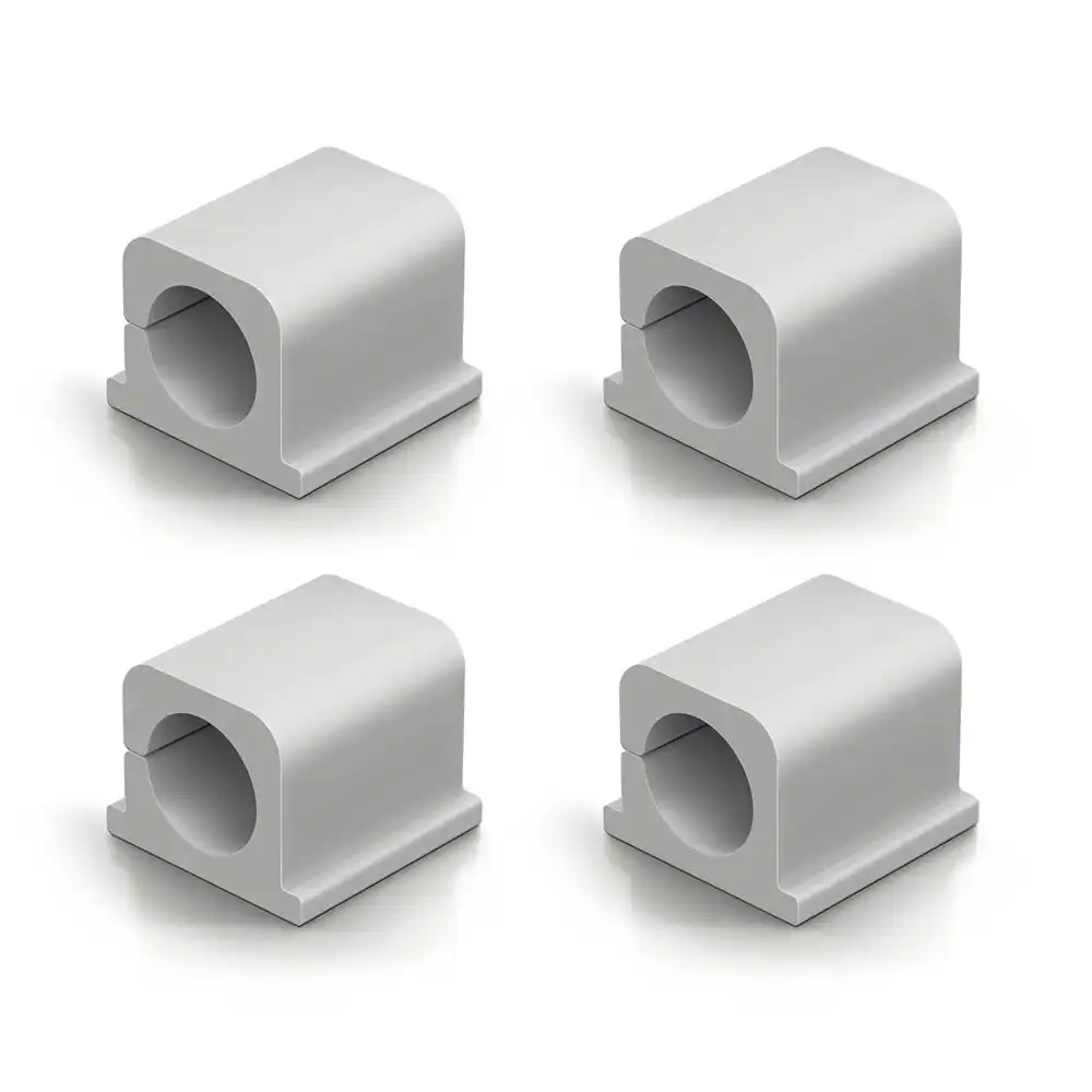 4pc Durable Cavoline 18cm Plastic Self Adhesive  Pro Clips Cable Organiser Grey