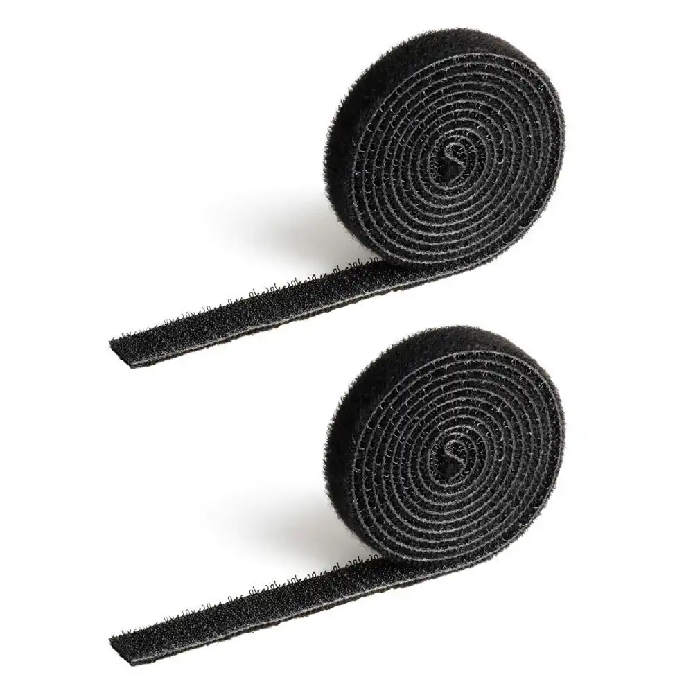 2x Durable Cavoline Self-Grip Cable Tape Self Adhesive Fastener Organiser Black