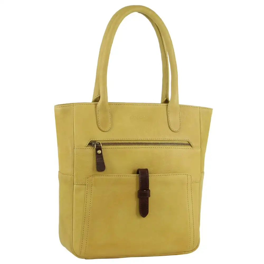 Pierre Cardin 2 Tone Urban Leather Women's/Ladies Shoulder Carry Zip Bag Yellow