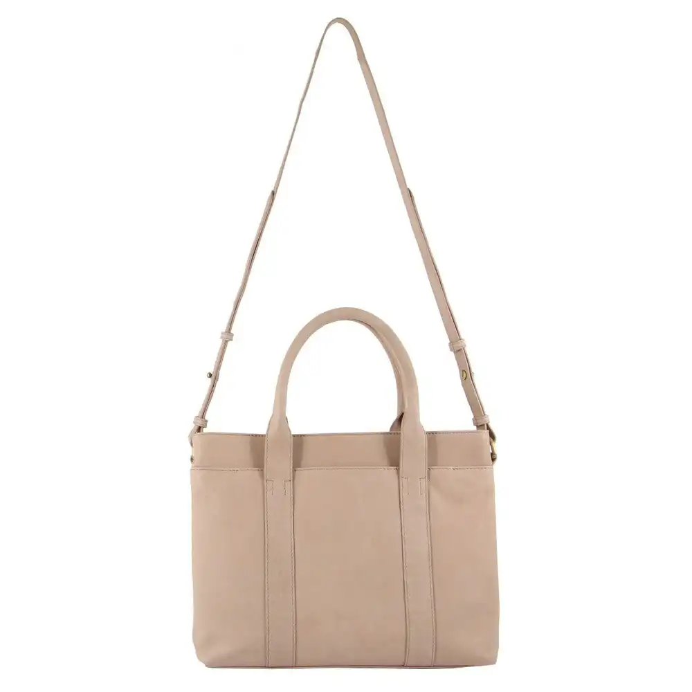 Pierre Cardin Italian Leather Women's/Ladies Shopper Handle Carry Bag Dusty Pink