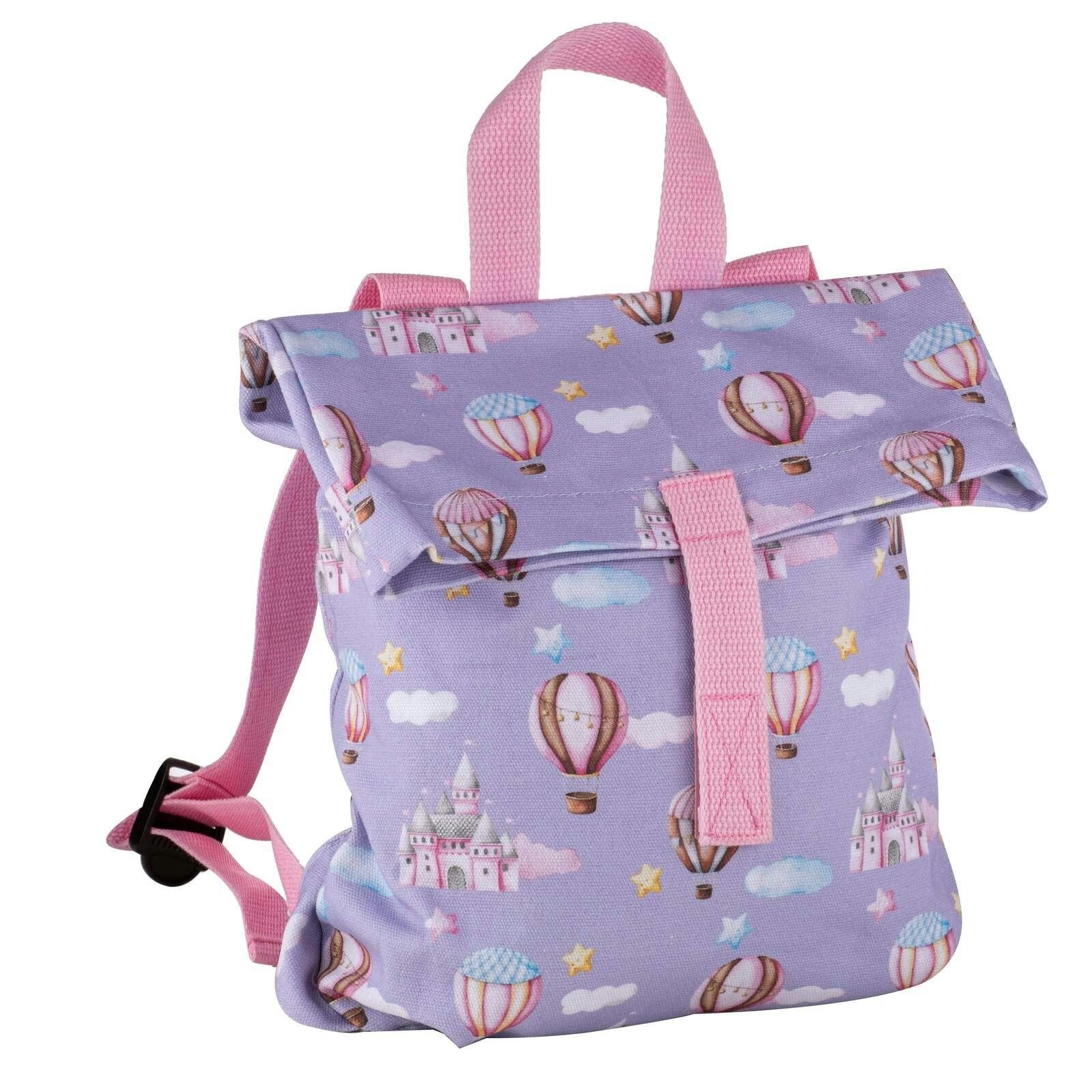 Ashdene Up In The Sky 27x31cm Backpack Kids Cotton Canvas Travel Bag Purple