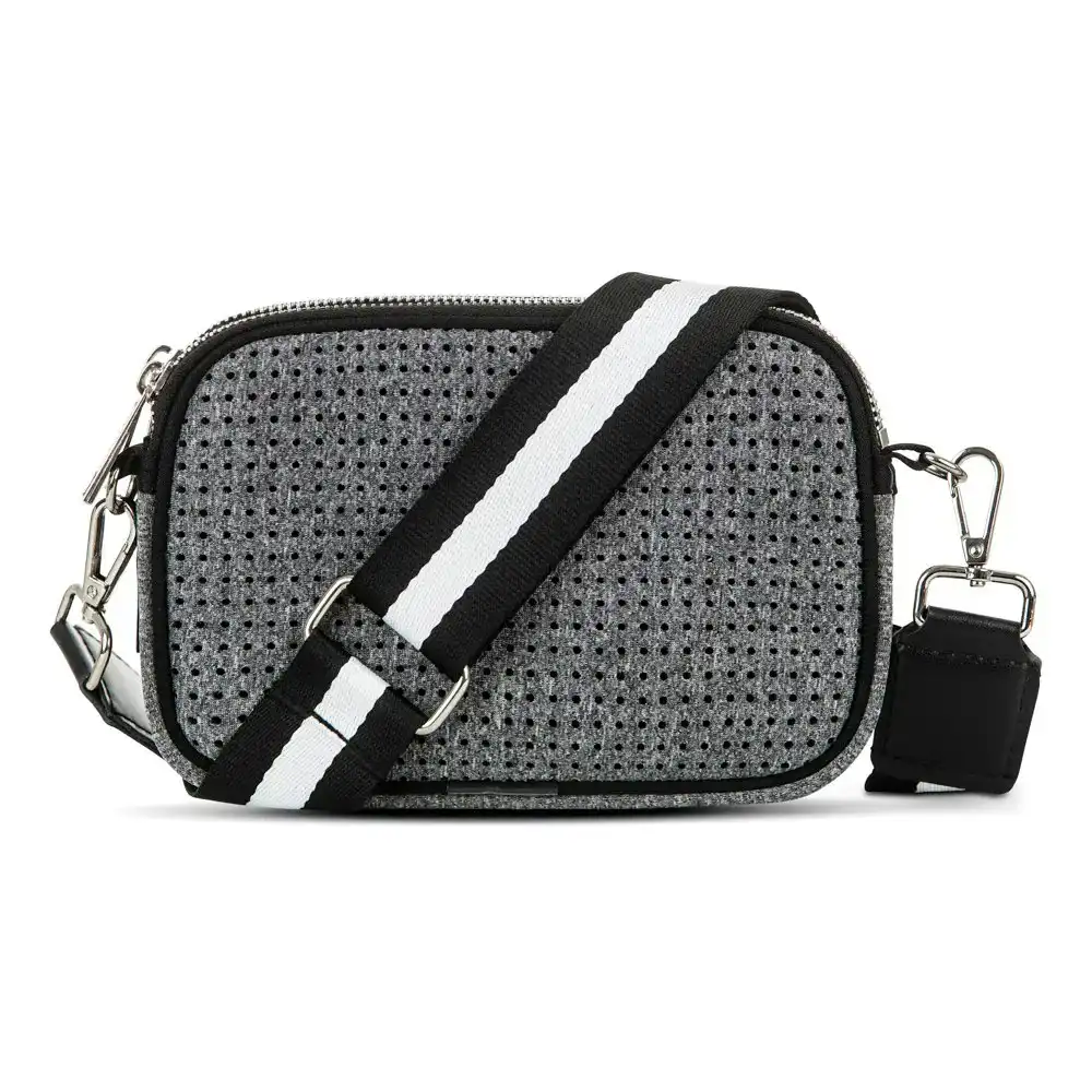 Punch Neoprene Premium Dual/Double Zip-up Cross Body Womens Handbag Marle Grey