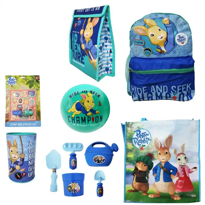 Peter Rabbit Kids/Children Backpack/Cooler Bag/Money Tin/Ball/Sticker Showbag 22