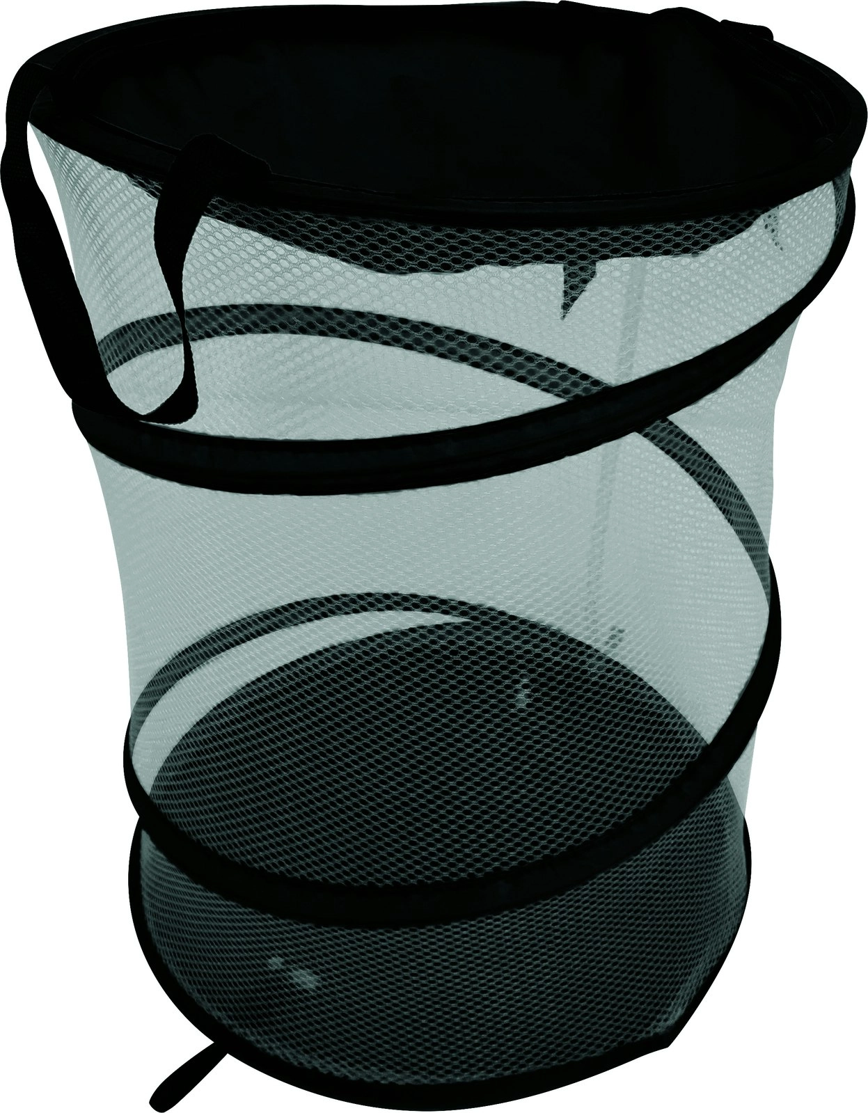 Wildtrak Round 45x30cm Collapsible Camp Storage Rubbish Bin/Laundry Basket Black