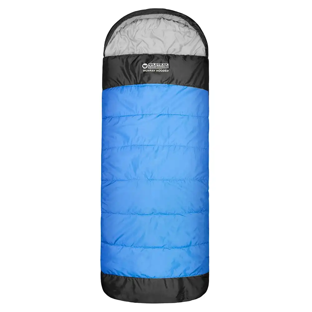 Wildtrak Murray 230x80cm Hooded Sleeping Bag Thermal Camping/Hiking Sleeper Blue