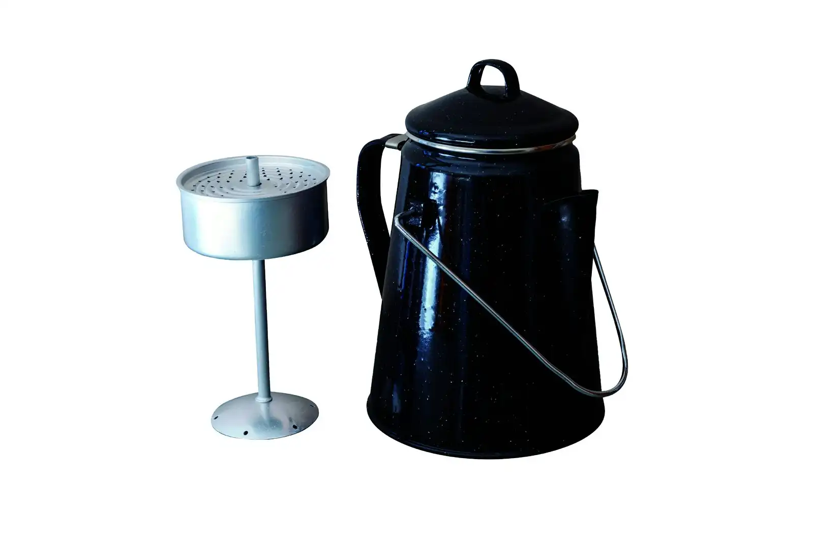 Wildtrak Premium Enamel 2L/25cm Coffee Pot Boiler Outdoor Camping Cookware Black