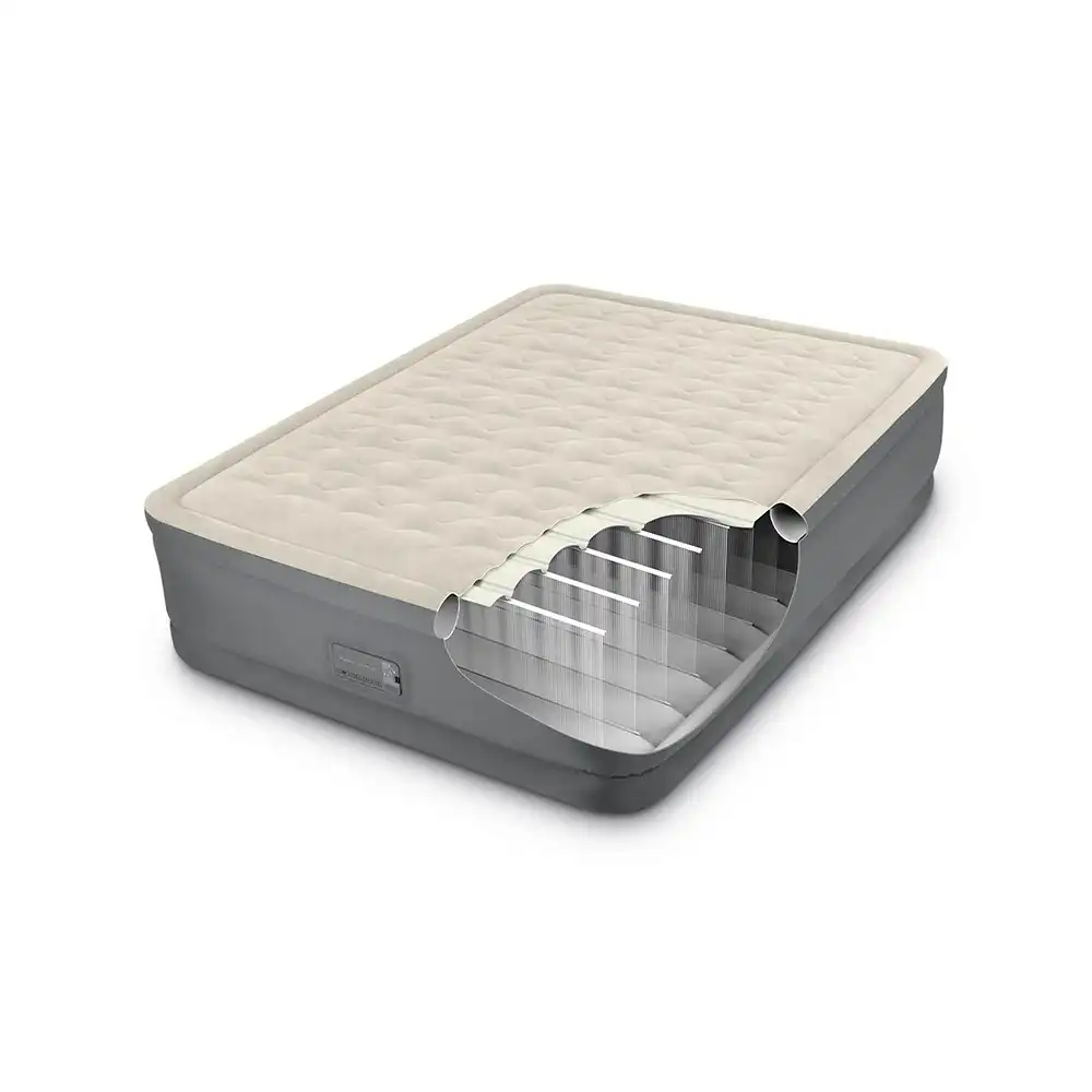 Intex PremAire II Elevated Queen Airbed Inflatable Mattress w/Built-In Pump Grey