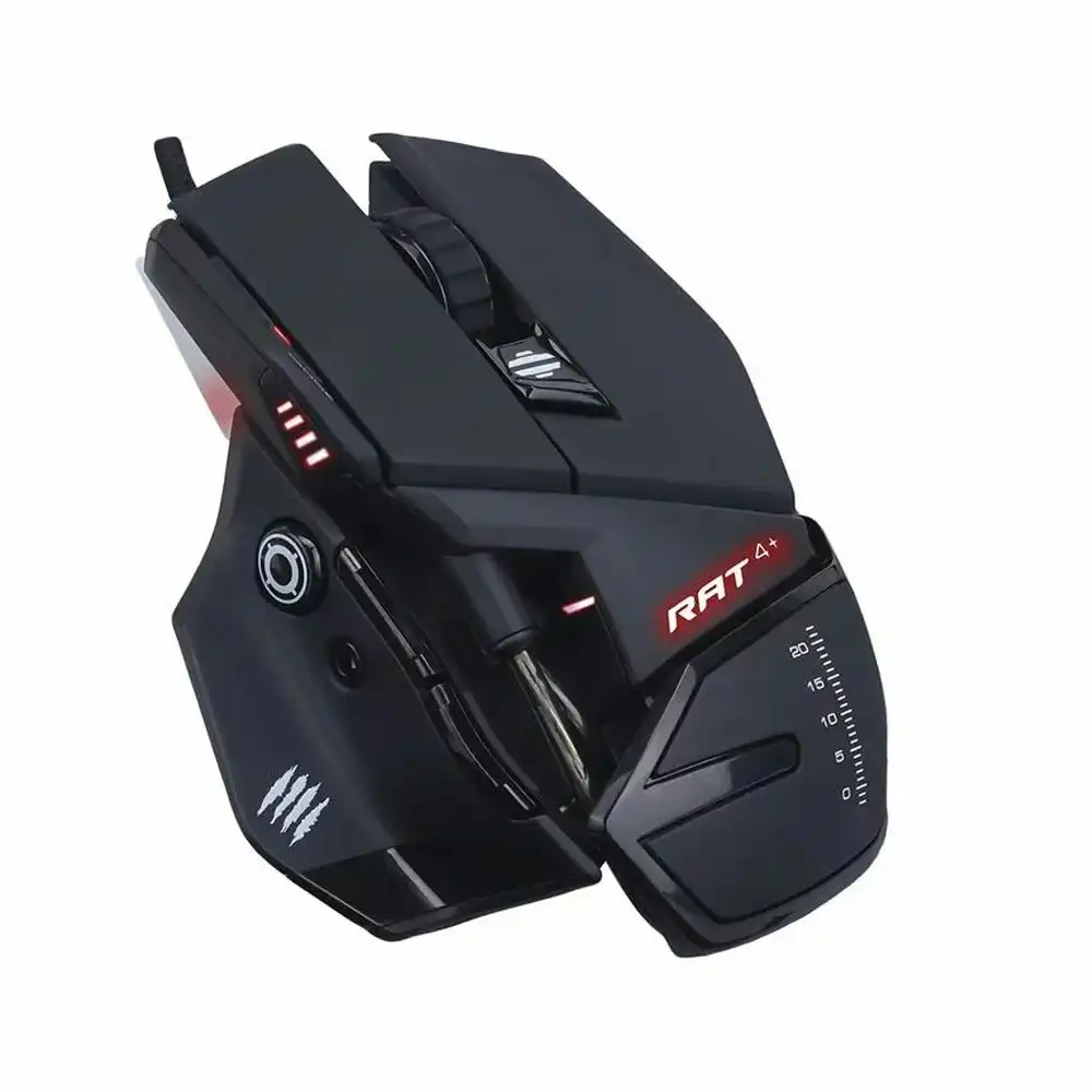 Mad Catz R.A.T. 4+ Optical LED Pro Customisable Wired Gaming/Video Game Mouse