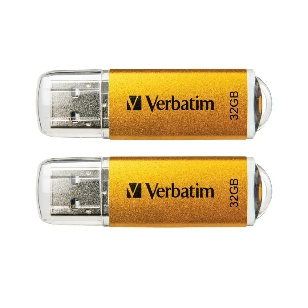 2PK Verbatim Store'n'Go 32GB USB 3.0 Stick Drive Memory Storage For PC/Mac Gold