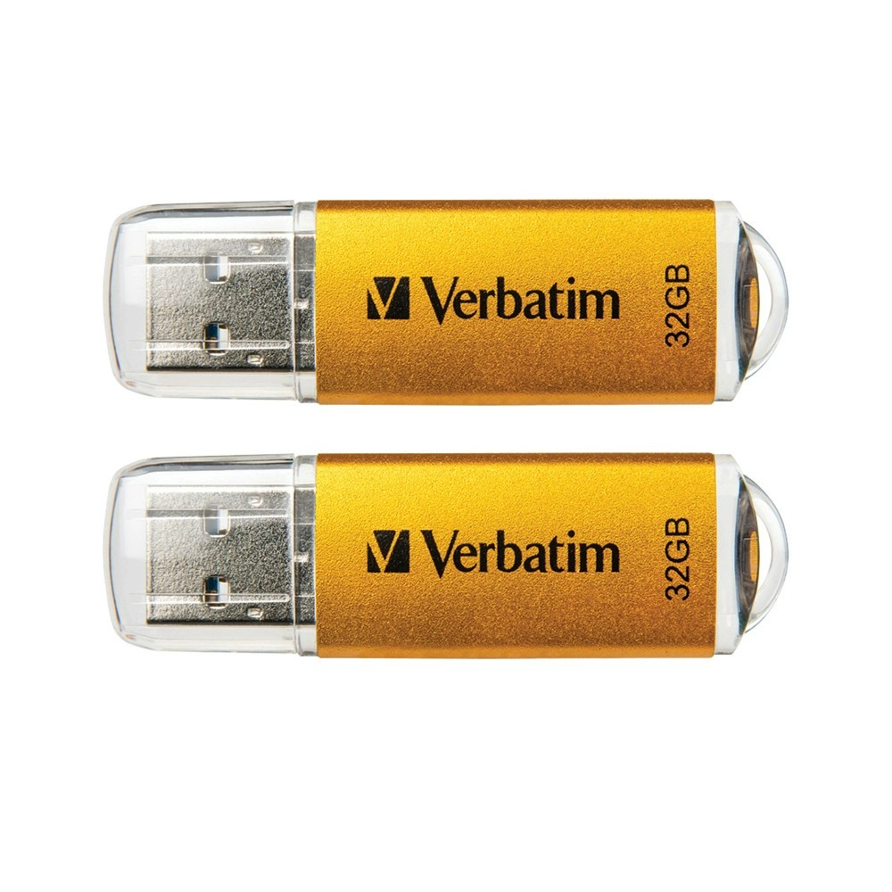 2PK Verbatim Store'n'Go 32GB USB 3.0 Stick Drive Memory Storage For PC/Mac Gold