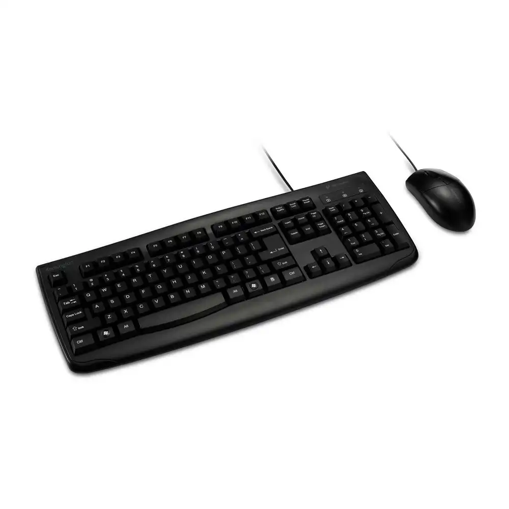 Kensington Profit Washable USB Wired Keyboard/Mouse Set For Desktop/Laptop Black