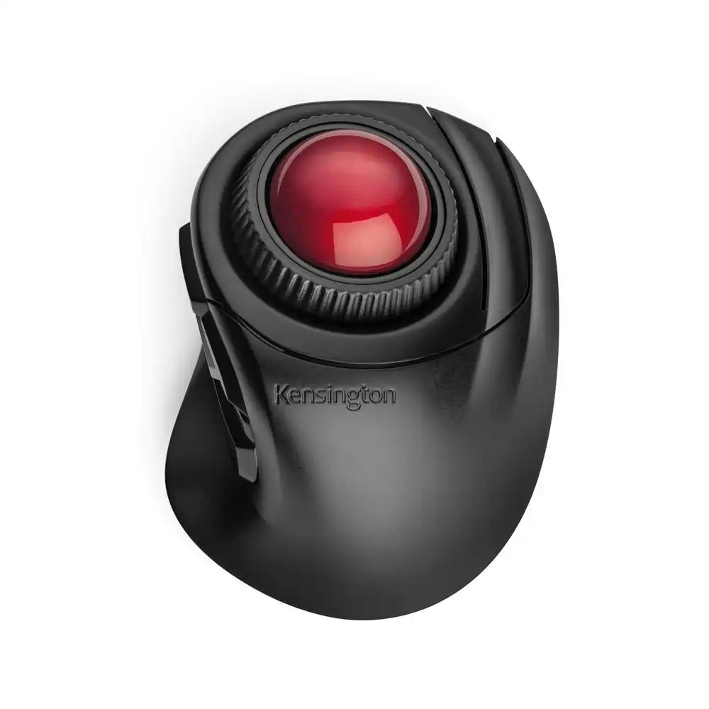 Kensington Orbit Fusion Wireless 2.4GHz Trackball Mouse For Laptop/PC Black/Red