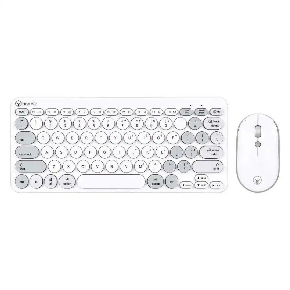 Bonelk KM-383 USB Wireless Keyboard & Mouse 1800DPI Combo For Laptop/PC Grey