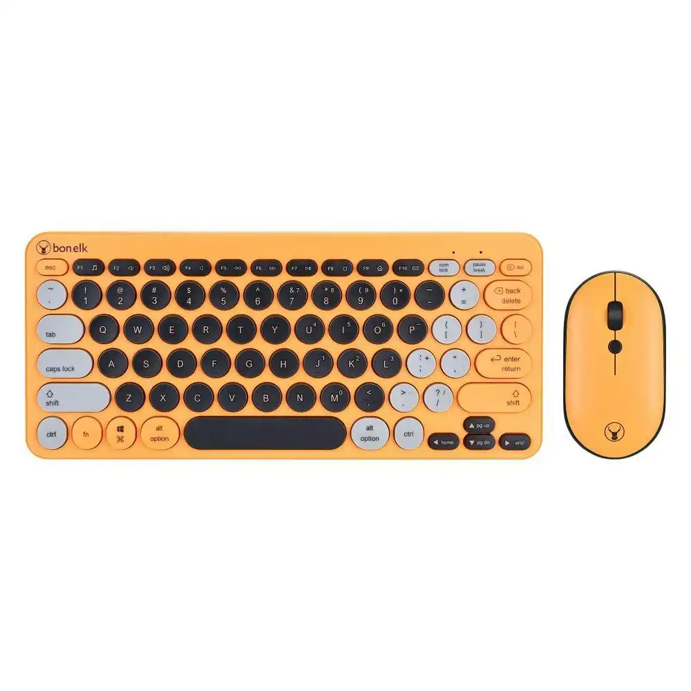 Bonelk KM-383 USB Wireless Keyboard & Mouse 1800DPI Combo For Laptop/PC Orange