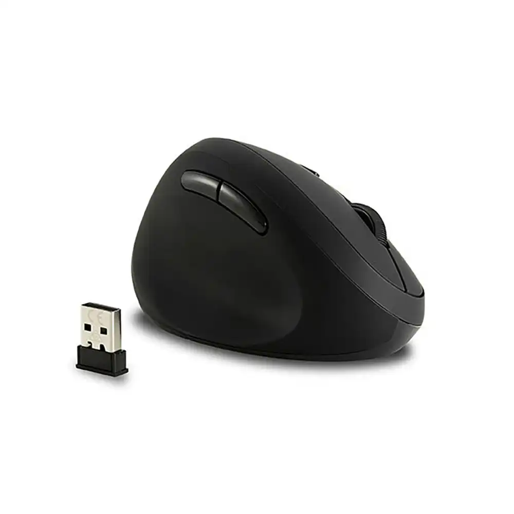 Kensington Left Handed Ergo Wireless Mouse w/ USB Dongle For PC/Laptop Black